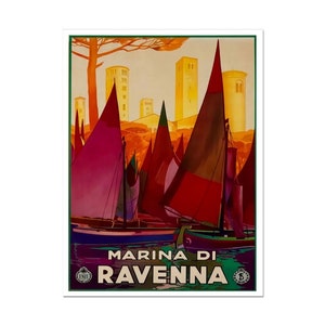 Marina Di Ravenna ENIT Travel Ad Poster, Italian Tourism Poster Print, Palazzo Pubblico Siena, Italy Print On Matte Paper Or Rolled Canvas