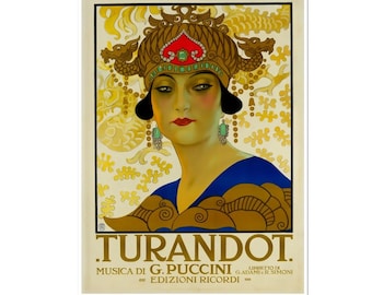 Turandot Music By G. Puccini Vintage Entertainment Theatre Poster Matte Paper Home Decor Print Picture Opera Poster