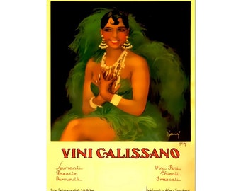 Póster vintage italiano de Spumante, lámina decorativa histórica italiana para pared.