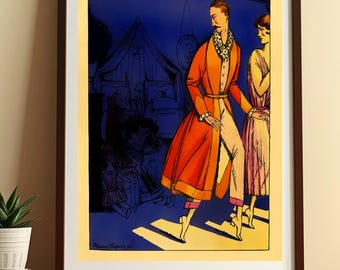 Vintage Men's Fashion Poster, Monsieur Revue Des Elégances Magazine Cover January 1922 Print, On Matte Paper Or Rolled Canvas