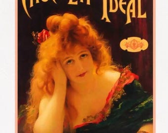 Vintage Chocolat Ideal Suisse Ad Poster Print, Gabriel Ferrier, 1890s