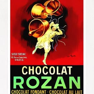 Chocolat Rozan, Vintage French Chocolate And Tea, Advertising Print 1899, Food Poster Ad Kitchen Bar Print On Matte Paper Or Rolled Canvas