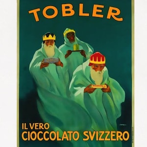 Chocolate Poster, Vintage Swiss Chocolate Poster Print For Tobler, Food Poster Ad Kitchen Bar Print On Matte Paper Or Rolled Canvas