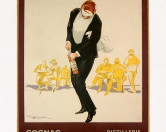 Vintage Cognac Italiano Poster, Giuseppe Cappadonia Print