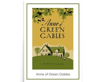 Póster con la portada del libro Ana de las Tejas Verdes. Lámina de arte literario. Regalo ideal para amantes de los libros.