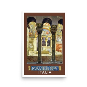 Impresión de cartel de viaje italiano vintage de Rávena, impresión de viajes mundiales