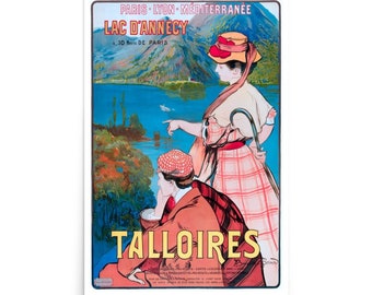 Talloires, France Vintage PLM Travel Poster Advertisement , World Travel Print, Lac D'Annecy PLM French Tourism Poster, Travel Gift