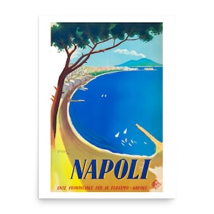 Vintage Neapel Reise Poster, Neapel Italien Druck, Vintage ENIT Italienisches Reise Poster, Retro Art Deco Reise Bild, Italien Wandkunst