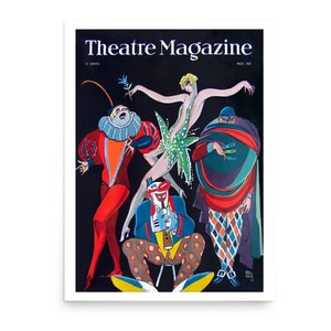 Vintage Theatre Magazine Cover, Vintage Entertainment Poster, Art Deco Theatre Poster