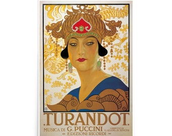 Música de Turandot de G. Puccini, cartel de teatro de entretenimiento Vintage, papel mate, decoración del hogar, imagen impresa