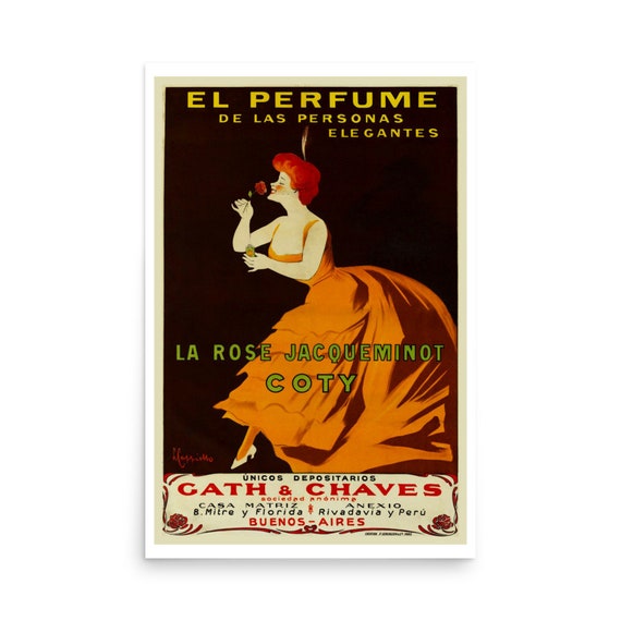 ラスカル　Perfumeポスター 香水ポスター、ラ・ローズ・ジャックミノ・コティ、ヴィンテージ香水