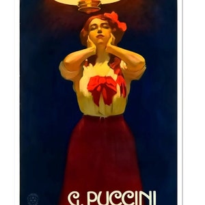 La Fanciulla del West, Vintage Puccini Italienische Oper Werbeplakat Druck, Theater Plakat Auf Mattem Papier Oder Gerollter Leinwand