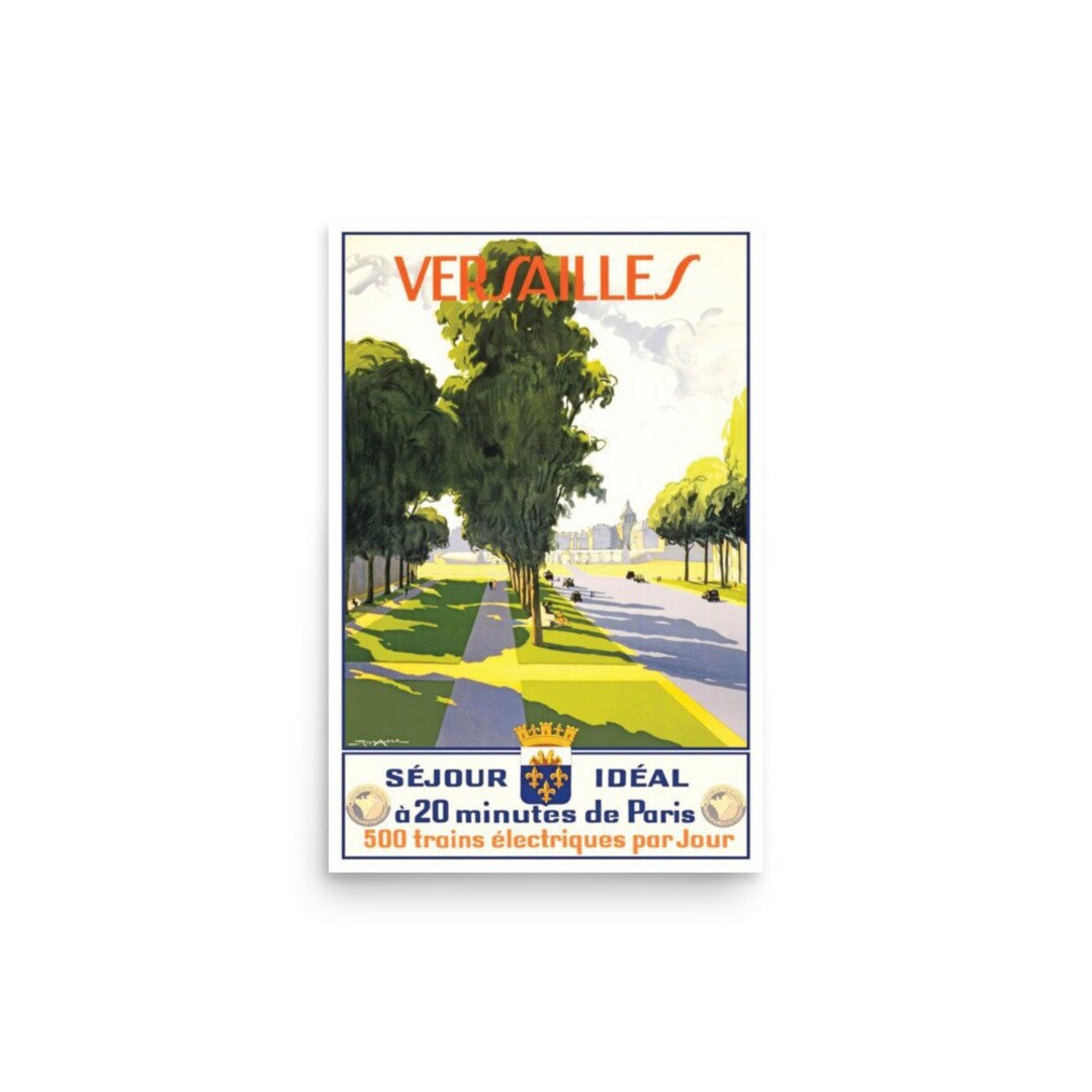 Vintage French Travel Poster Versailles Old World Travel Etsy