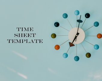 Printable Employee Time Sheet | Weekly Time Tracker Template | Blue ...