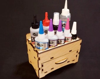 Plywood Glue Storage Organizer: Hobby Bench Adhesive Stand