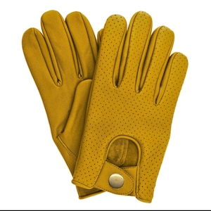 Men’s Brad Pitt style genuine leather riding / driving gloves