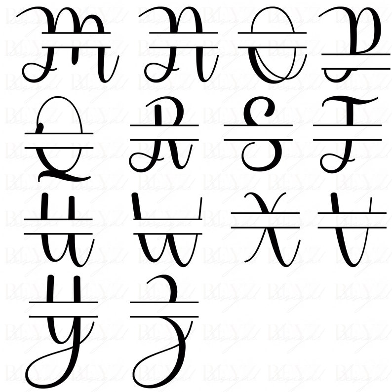 Split Monogram Alphabet SVG, PNG, JPEG, Split Monogram Frame Alphabet ...