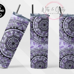 Hidden Cuss Word Mandala Tumbler.  20 oz Swear Word Drink Holder with Straw.  Curse Words Mandala Mug. Available in Different Colors.