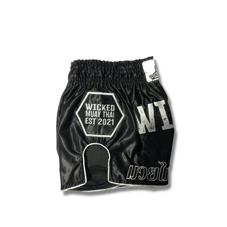 Tie Dye Acid Wash White And Blue Print Muay Thai Boxing Shorts main image 1