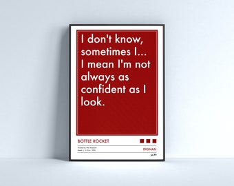 Bottle Rocket Movie Quote Poster: Wes Anderson Film Art (Digital Download)