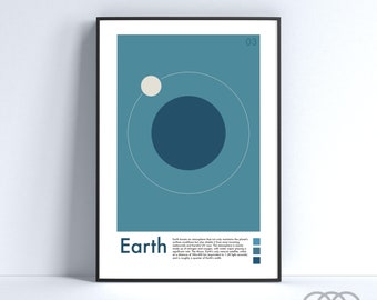Earth Minimalist Art Print: Modern Bauhaus Space (Digital Download)