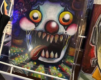 Original Art Print! Limited Quantity! Print Creepy Carnival Clown