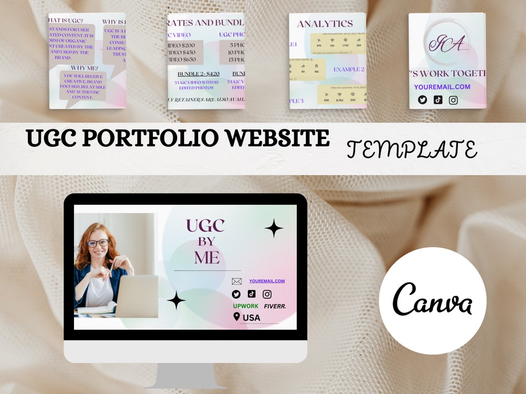 Editable UGC Template Canva Website Template For UGC Etsy Editable UGC Template Canva Website Template For UGC Etsy