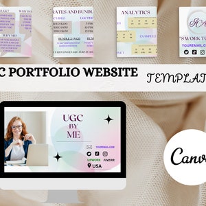 Editable UGC Template, Canva Website Template for UGC Portfolio Website Template, UGC Creator, Media Kit Content Creator, Portfolio