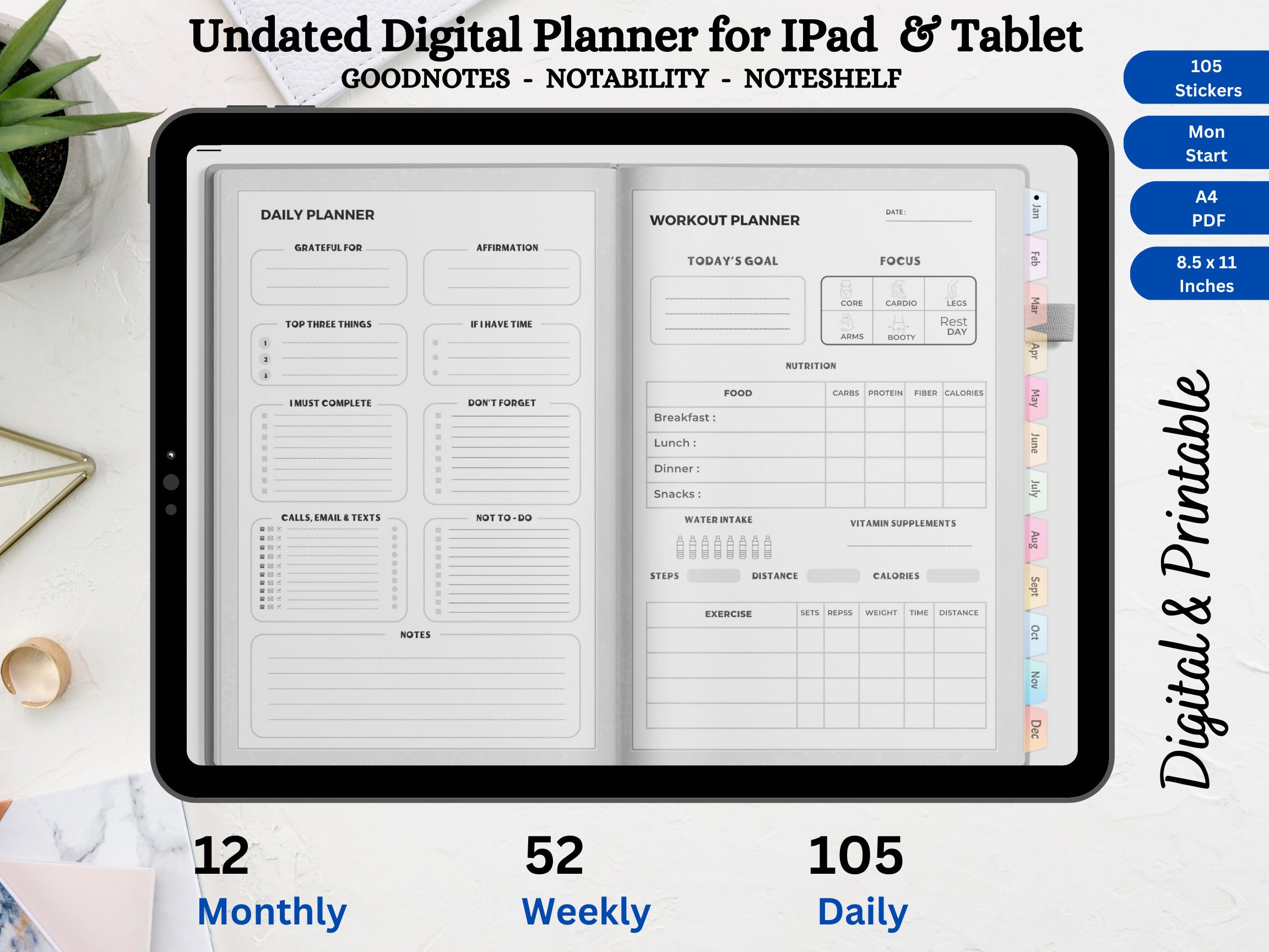 Canva planner template canva digital planner template digital planner