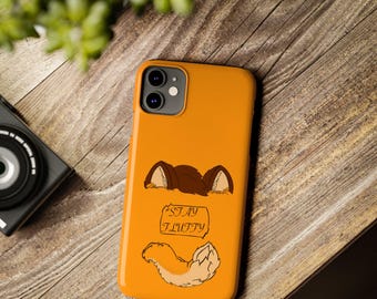 Funda delgada para teléfono con diseño de zorro peludo
