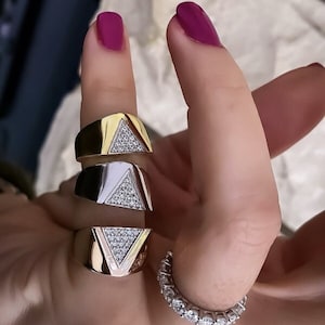 Trigon Little Finger Ring Dainty Cz Little Finger Ring Cz Stone Ring 925 Sterling Silver Gold Plated Dainty Pinky Finger Ring