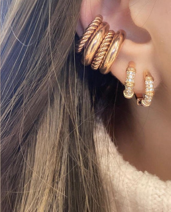 Zierliche Einzelne dicke Band Ohrmanschette Silber Muschel Ohr