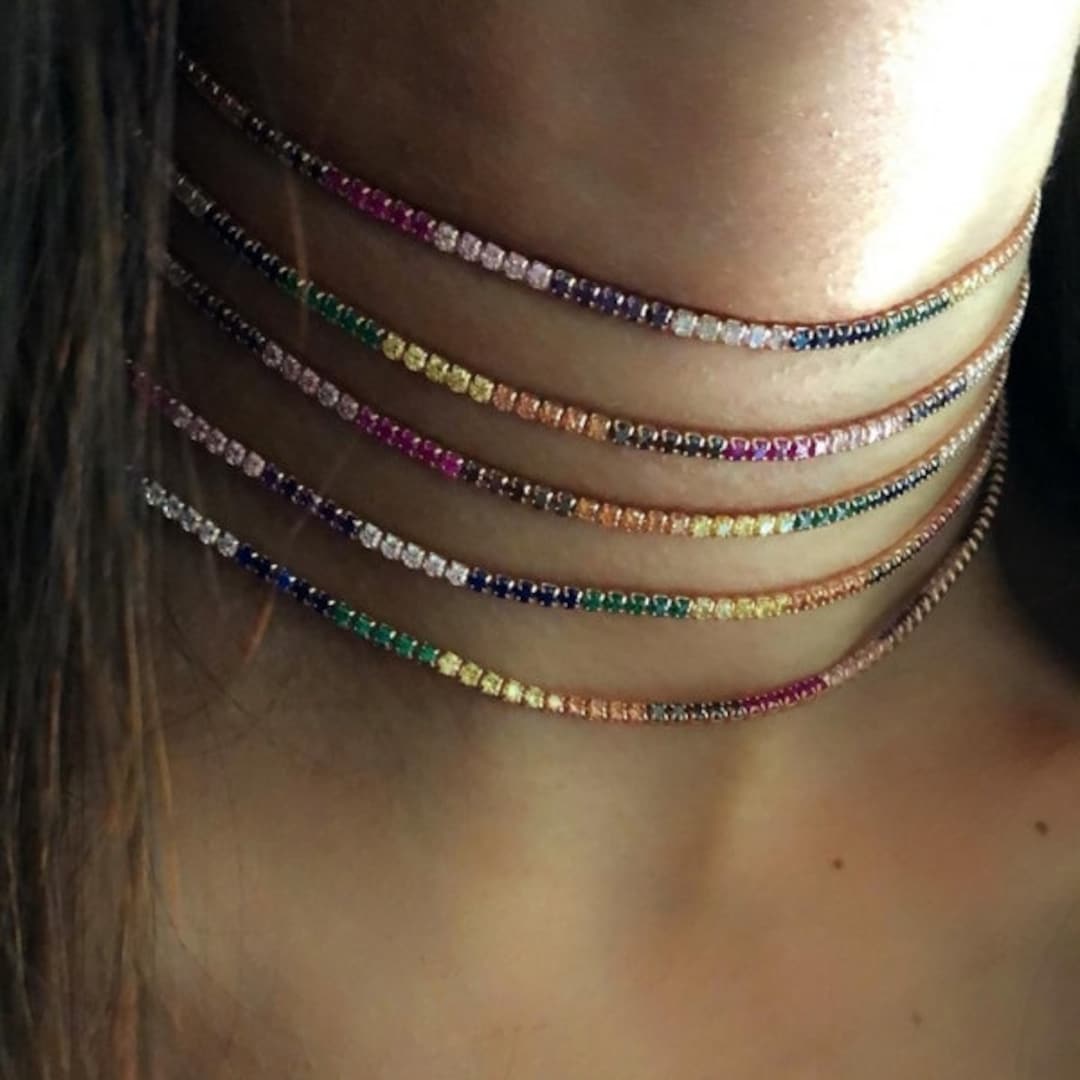 Rainbow 2024 tennis necklace