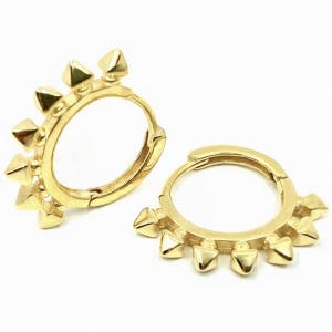 Spike Earring Spiky hoop Earring Delicate Cz Earring Bullet Hoop Earring Gold Lead Earring 925 Solid Sterling Silver Dainty Gift for Her