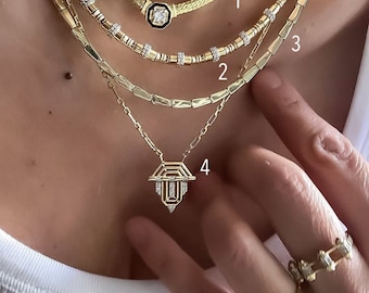 Spike Necklace Trigon Strip Pendant Necklace Triangle Necklace 925