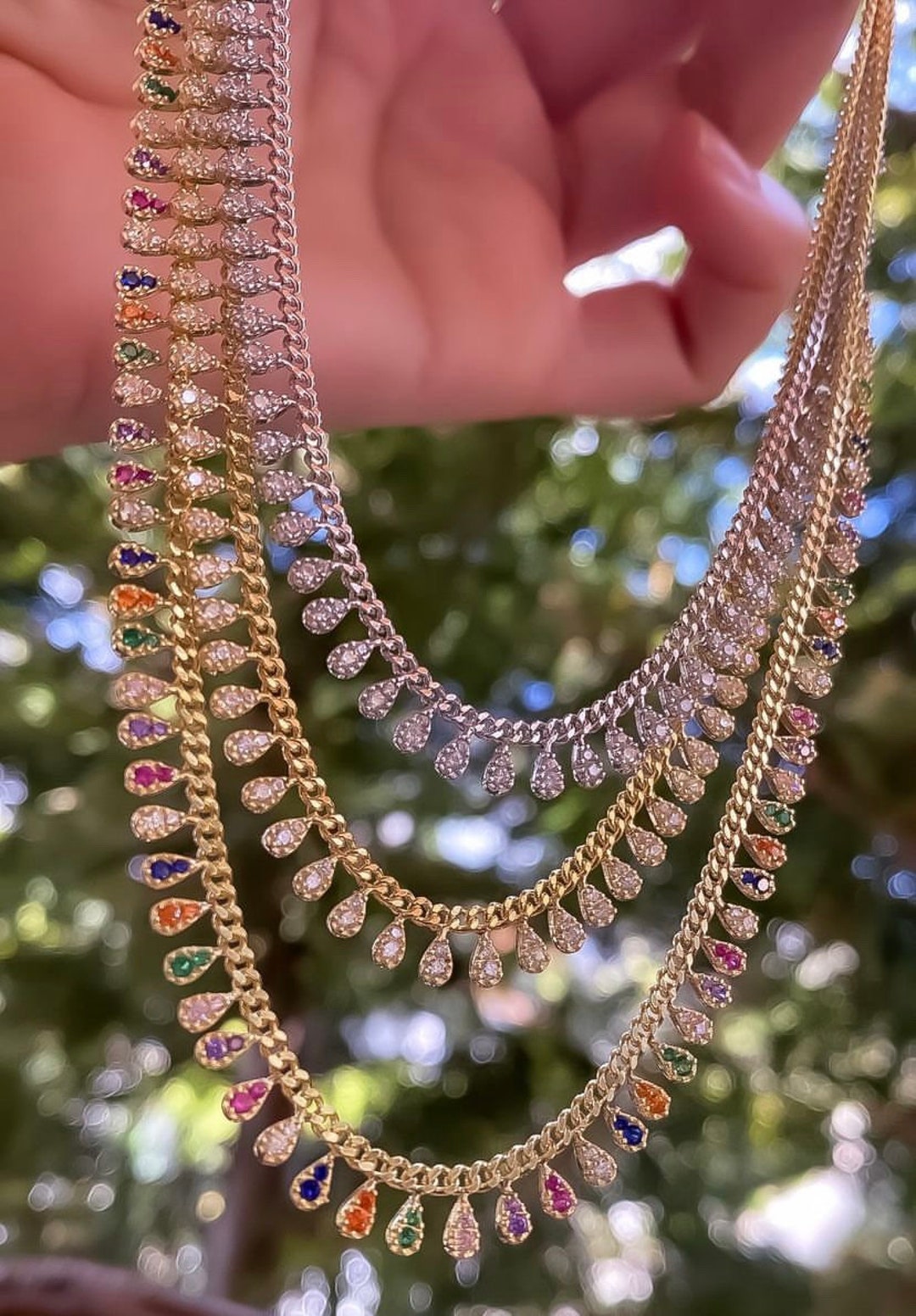 ネックレス・ペンダント Chunky Chain With drops Necklace 71BCgLJu0yL._UY1000_.jpg