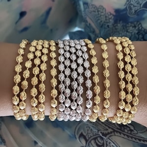 Italian Ball Chain Bracelet Laser Ball Bracelet 925 Solid Sterling Silver Gold Plated And Rhodium Plated Adjustable Italian Chain Bracelet