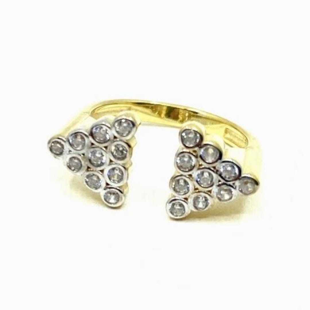 Trigon Little Finger Ring Bezel Cz Stone Ring Dainty Spike Little ...