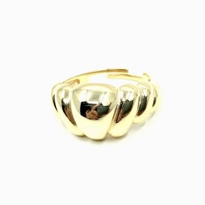 Croissant Statement Ring Chunky Gold Ring Croissant Dome Ring Twisted Ring 925 Sterling silver Gold plated Dainty everyday Ring