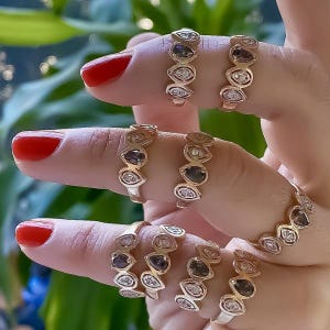 Drop Stone Cz Little Finger Ring Mistik Topaz Pinky finger Ring 925 Sterling Silver Gold Plated little finger ring Midi Ring Gift For Here