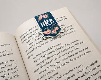 Marcapáginas magnético personalizado, marcapáginas con inicial floral, regalo personalizado para lectores con monograma