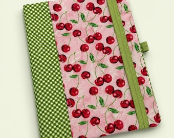 Cherry Composition Notebook Cover, Reusable Fabric Journal Cover, Teacher Gift