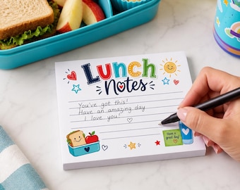 Kids Lunch Notes Notepad, Encouragement Messages, School Lunchbox Pad