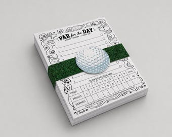 Golf Notepad Set, Par for the Day Game Pads, Golf To Do List Stationery