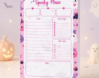 Pink Halloween Weekly Planner Notepad, Spooky To-Do List (5.5 x 8.5)