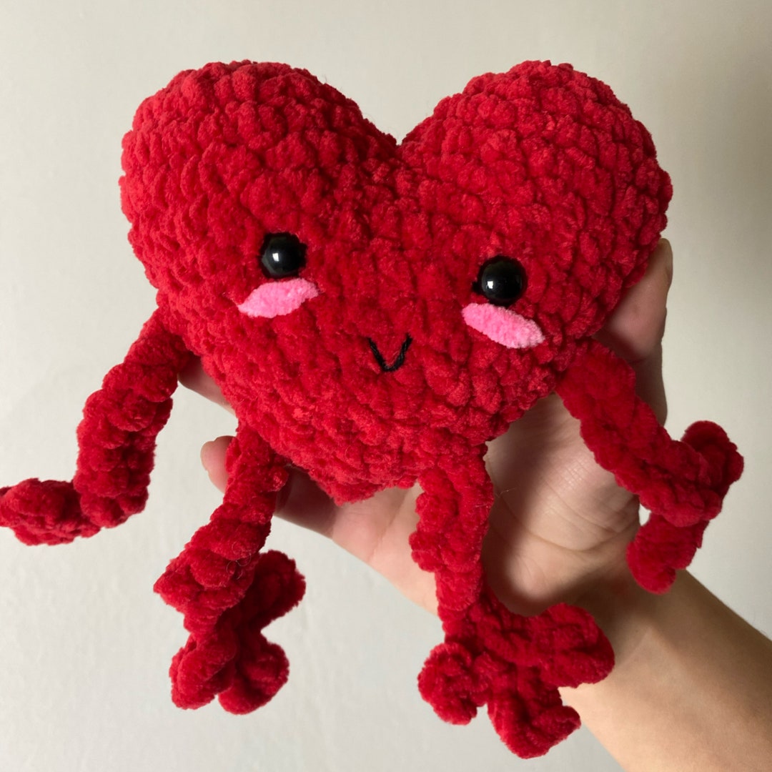 Amigurumi Heart Crochet Plush Amigurumi Heart Crochet Heart Etsy