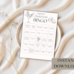 Bachelorette Party Bingo Game | Fun Printable Drinking Game for Hen Do, Bridal Shower, Girls Night | Instant Download
