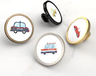 Türknaufe für Kindermöbel.  Transport Schrankknöpfe | Möbelgriffe Kinderzimmer | Fahrzeuge Autos