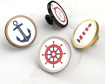 Nautical Door Knobs, Coastal Cabinet Pulls, Marine Drawer Handles, Seafaring Wardrobe Knobs, Oceanic Cupboard Drawer Pulls, Seaside Knobs