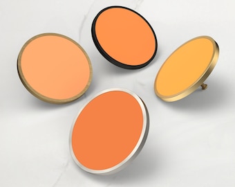 Orange cabinet door knobs | tangerine door pulls, apricot cupboard knobs , peach, coral, amber| Gold, Silver, Black & Antique finishes